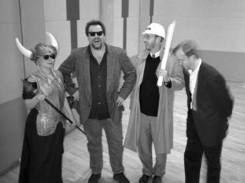 From left, WUOL's Fadel Friedlander, WFPK PD Dan Reed, PRP President Gerry Weston and WFPL's John Gregory