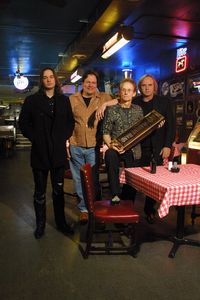 Lamont Gillispie & the 100 Proof Blues Band. L to r, Gillispie, Mark Stein, Bryon Davies and Andy Brown