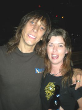 Tesla singer Jeff Keith with LMN Free-Ride ticket winner Nina Snow. Photo by Eddy Metal