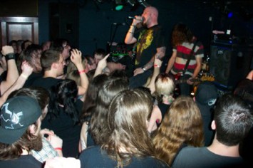Bjorn 'Speed' Strid of Soilwork at Uncle Pleasant's. Photo uncredited