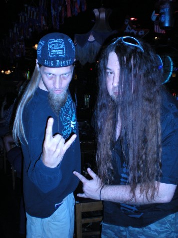 Regional musicians Vocalist Marty Triplett ( BoneJinn ) & guitarist Eddy Metal (Year Of The Gun ) enjoy Primal Fear's awesome set at PHT
